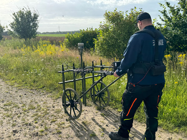 Flächensondierung auf Kampfmittelverdachtspunkte